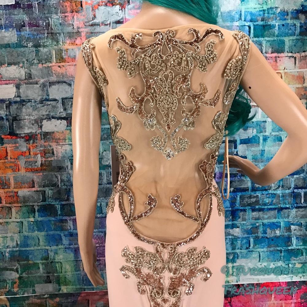 JOVANI Blush Embellished Illusion Gown! #99978 - Picture 3 of 6